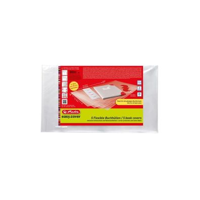 5 herlitz Buchumschläge transparent DIN A4