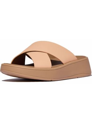 FitFlop Damen Sandalen F-Mode Leather Flatform Cross Slides FW5
