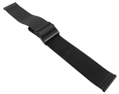 Minott Uhrenarmband Milanaise Edelstahl schwarz feines Geflecht