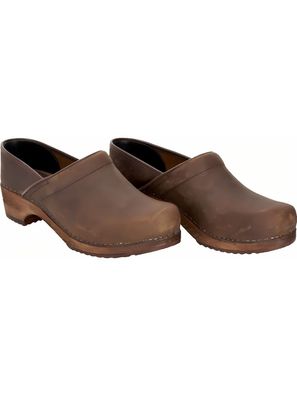 Sanita Offener Clog Wood-Jamie Closed Antique Brown