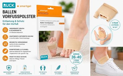 RUCK smartgel Ballen Vorfußpolster Gr. 36-40 2 Paar Gelpad