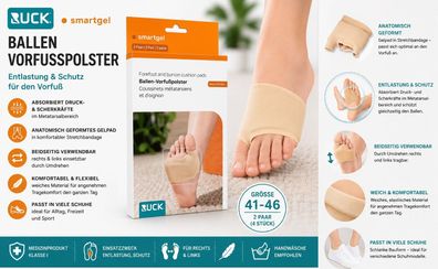 RUCK smartgel Ballen Vorfußpolster Gr. 41-46 2 Paar Gelpad