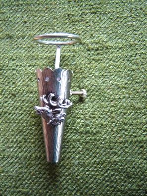 Gamsbarthalter schöner Halter m Ring für Gamsbart Hirschbartmit Hirschkopf s-p