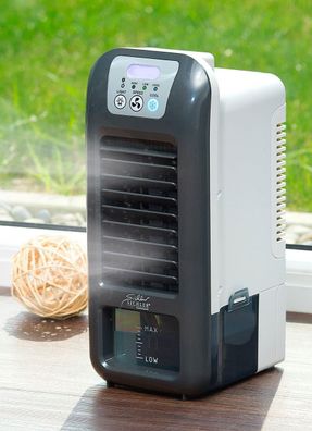 NEU Mobiler Akku Luftkühler LED Licht für Kühlung Hitze Sommer Haus Büro Klima