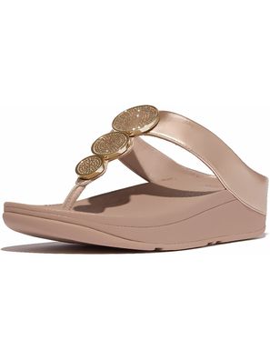 FitFlop Damen Flip Flops Halo Bead-Circle Metallic Toe-Post Sandals HJ1