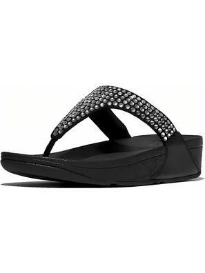 FitFlop Damen Flip Flops Lulu Maxi-Crystal Toe-Post Sandals E5U