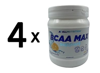 4 x Allnutrition BCAA Max Support, Orange - 500g