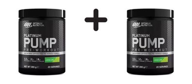 2 x Optimum Nutrition Platinum Pump Pre-Workout (20 Serv) Lemon-Lime