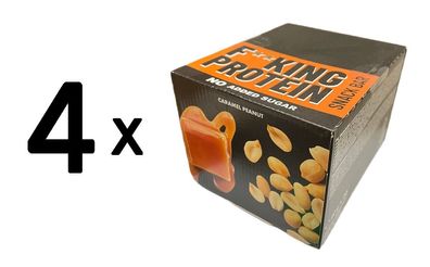 4 x Allnutrition Fitking Protein Snack Bar, Caramel Peanut - 24 x 40g