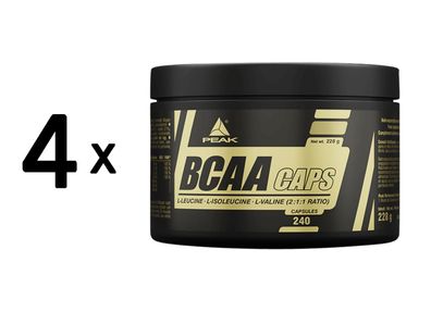 4 x Peak BCAA Caps (240)