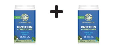 2 x Sunwarrior Warrior Blend + Greens Organic (750g)