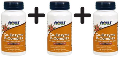 3 x NOW Foods Co-Enzyme B-Complex - 60 vcaps
