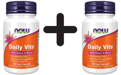 2 x NOW Foods Daily Vits - 30 vcaps