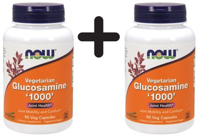 2 x NOW Foods Glucosamine 1000 Vegetarian - 90 vcaps