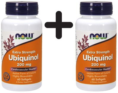 2 x NOW Foods Ubiquinol, 200mg - 60 softgels