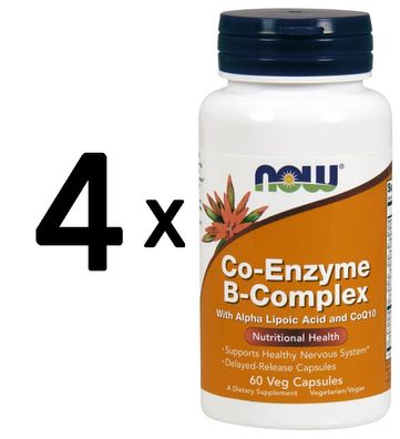 4 x NOW Foods Co-Enzyme B-Complex - 60 vcaps