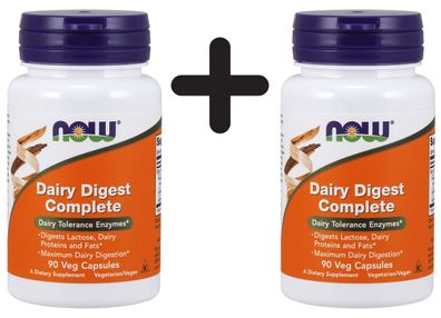 2 x NOW Foods Dairy Digest Complete - 90 vcaps