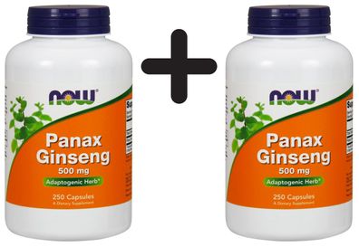 2 x NOW Foods Panax Ginseng, 500mg - 250 capsules