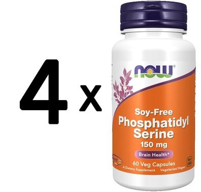 4 x NOW Foods Phosphatidyl Serine, 150mg Soy Free - 60 vcaps