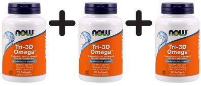 3 x NOW Foods Tri-3D Omega - 90 softgels