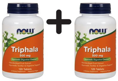2 x NOW Foods Triphala, 500mg - 120 tabs