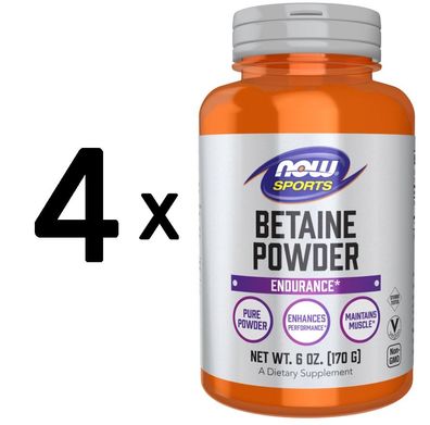 4 x NOW Foods Betaine Powder - 170g