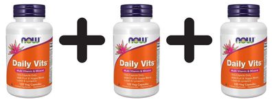 3 x NOW Foods Daily Vits - 120 vcaps