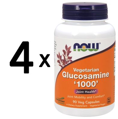 4 x NOW Foods Glucosamine 1000 Vegetarian - 90 vcaps