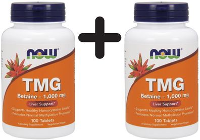 2 x NOW Foods TMG, 1000mg - 100 tabs