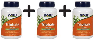 3 x NOW Foods Triphala, 500mg - 120 tabs