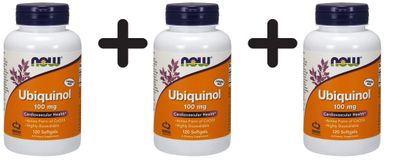 3 x NOW Foods Ubiquinol, 100mg - 120 softgels