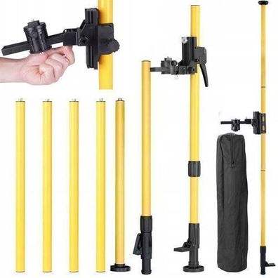 Rosfix Teleskopstange 420 cm – 1/4" & 5/8" Gewinde | Aluminium, Libelle