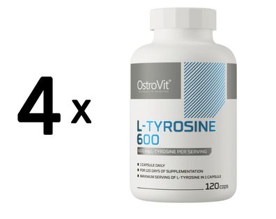 4 x OstroVit L-Tyrosine, 600mg - 120 caps