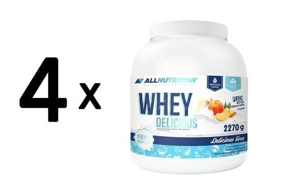 4 x Allnutrition Whey Delicious, White Chocolate with Peach - 2270g