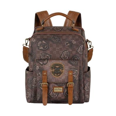Harry Potter Pride Rucksack Braun zwei Hauptfächer Fronttasche Seitentaschen