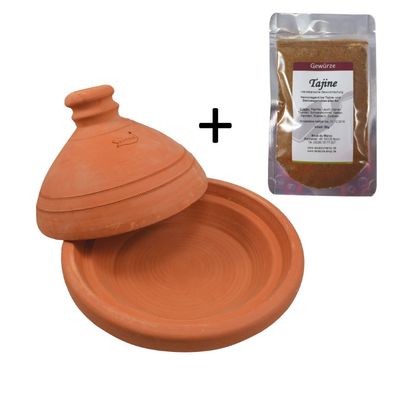 marokkanische Tajine Aladin 1-3 Personen unglasiert 27cm Ø