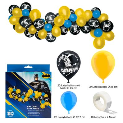 Ballongirlande Set Batman 60-teilig Latexballons Folienballons für Motto-Party