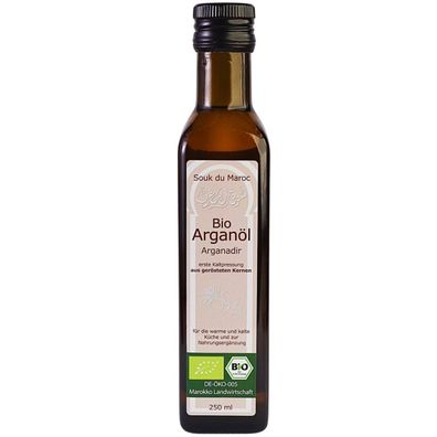 100% Bio Argan-Speise-Öl | geröstet | kaltgepresst und Rein | 250ml mit Ausguss