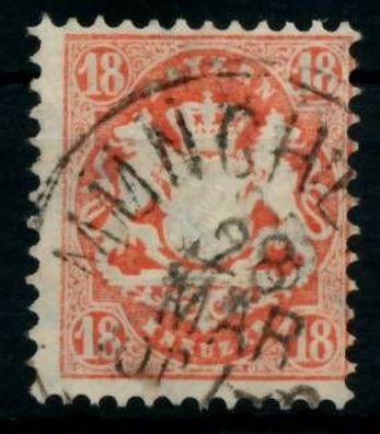 BAYERN WAPPEN-AUSGABE 1870-1875 Nr 27Xb gestempelt gepr. X6BBB0E