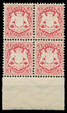 BAYERN WAPPEN-AUSGABE 1875 Nr 33 postfrisch Viererblock X86F3FE