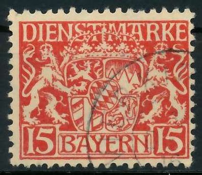 BAYERN Dienstmarken Nr 19va gestempelt X891E56