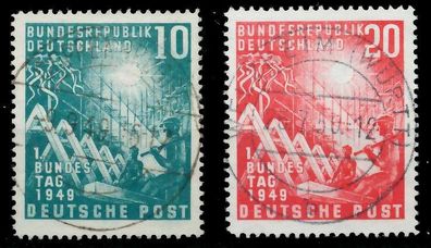 BRD BUND 1949 Nr 111-112 zentrisch gestempelt gepr. X69B746