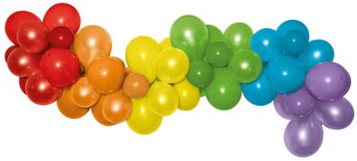 Ballongirlande Regenbogen 4m inkl 60 Ballons Pride Raumdeko Rainbow für Party