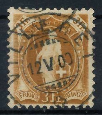 Schweiz Stehende Helvetia Nr 64XA zentrisch gestempelt X6AA562