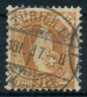 Schweiz Stehende Helvetia Nr 64YCb zentrisch gestempelt X6B637A