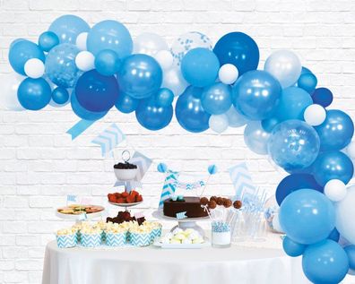 Ballongirlande Set blau 71teilig Raumdeko für Babyparty Hochzeit oder Geburtstag