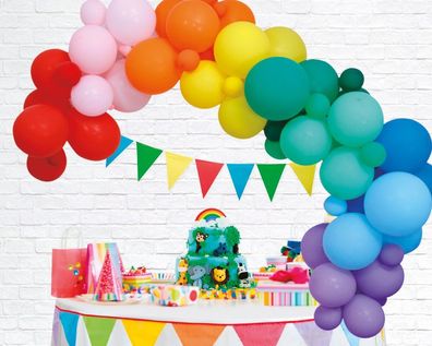 Ballongirlande Set Regenbogen 71 Teile bunt Rainbow Ballonbogen für Pride Party