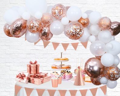 Ballongirlande Set roségold 71 Teile eleganter Ballonbogen für Hochzeit Jubiläum