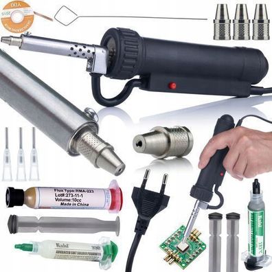 Rosfix Set Entlötpistole 350W – mit Flux, Lötzinn, Docht | 220V EU-Stecker