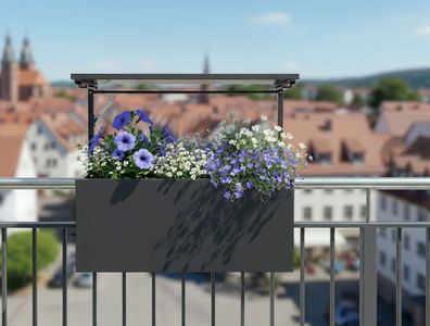 Edengrow Balcony Hochbeet mit Dach anthrazit für Balkon und Terrasse kompakt : anthra